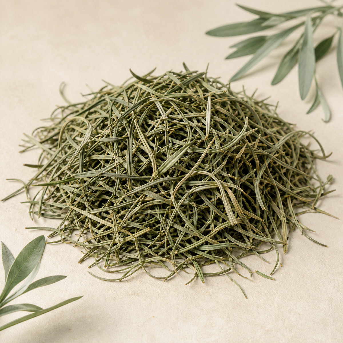 Whole dried Cymbopogon flexuosus lemongrass leaves