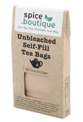Unbleached self-fill tea bag with drawstring